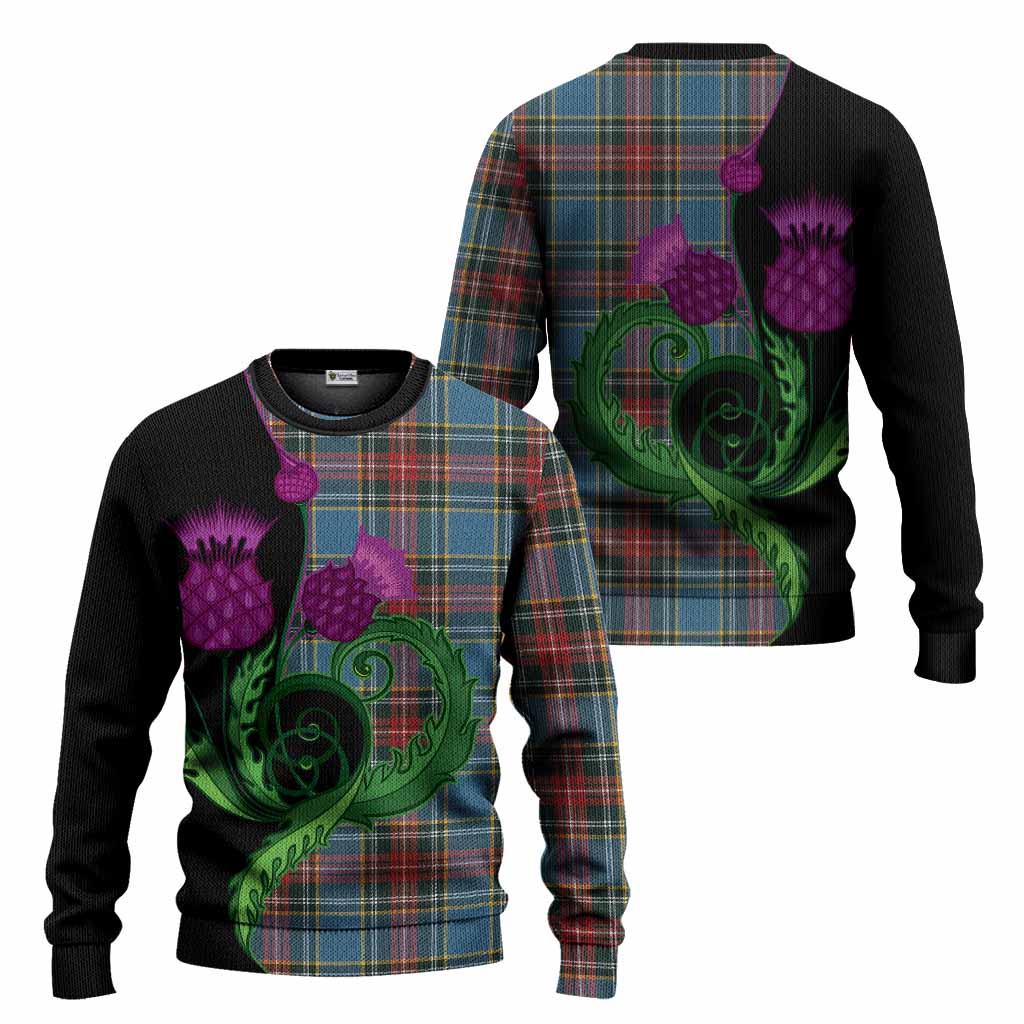 Beaton Tartan Knitted Sweater Traditional Scottish Thistle