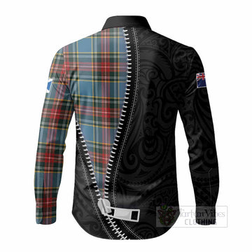 Beaton Tartan Long Sleeve Button Shirts New Zealand Pattern Unique Zipper Stylized