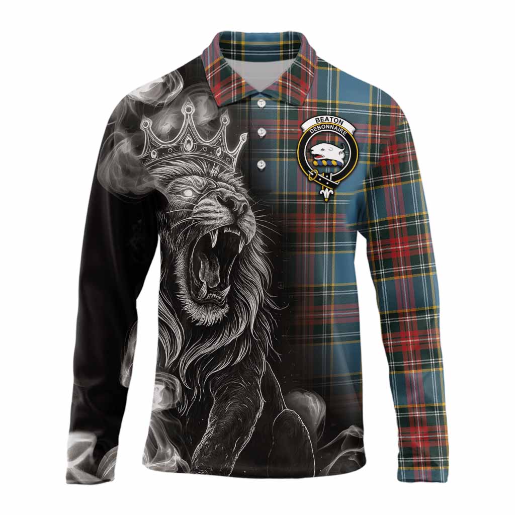 Beaton Tartan Long Sleeve Polo Shirt Roaring Lion Heritage