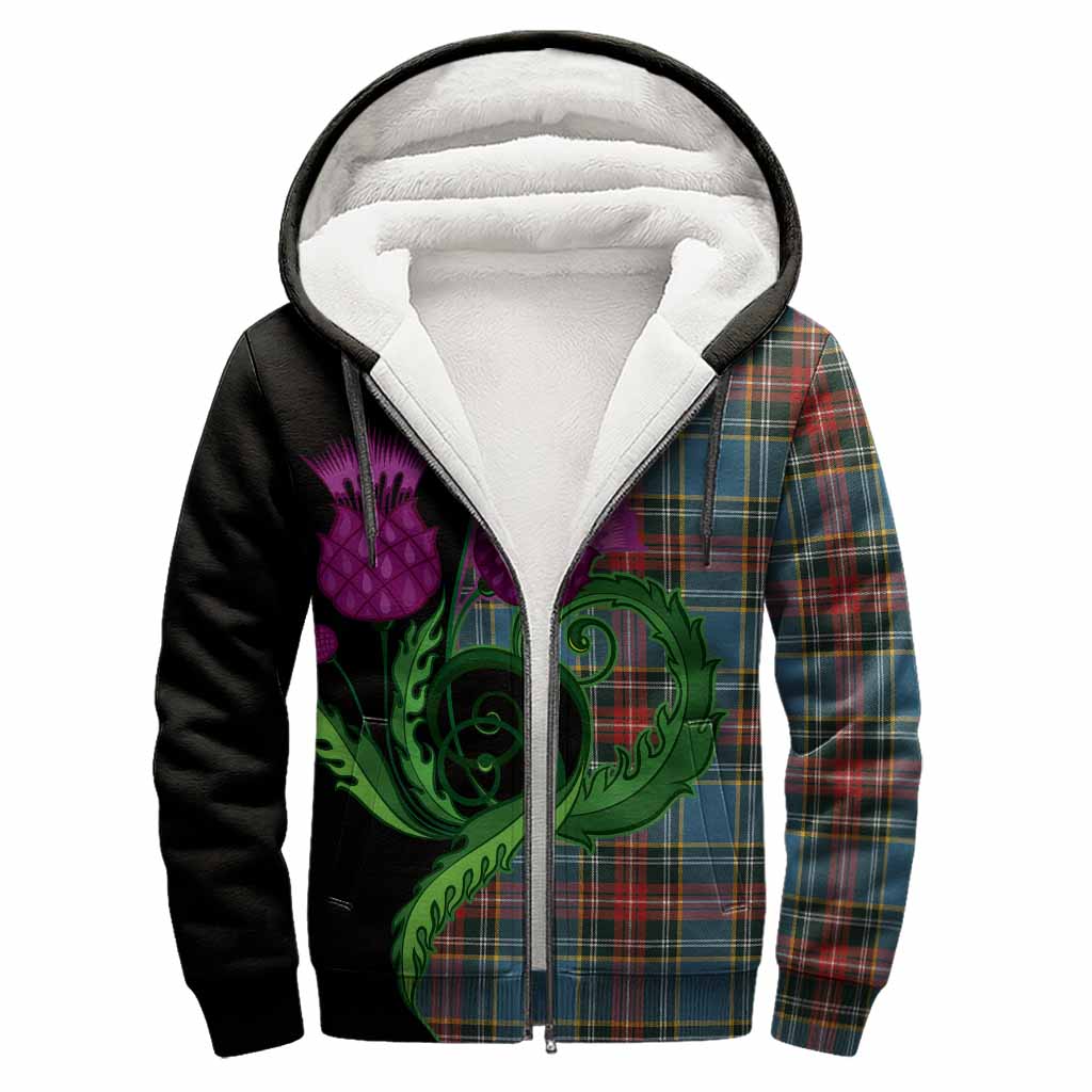 Beaton Tartan Sherpa Hoodie Traditional Scottish Thistle