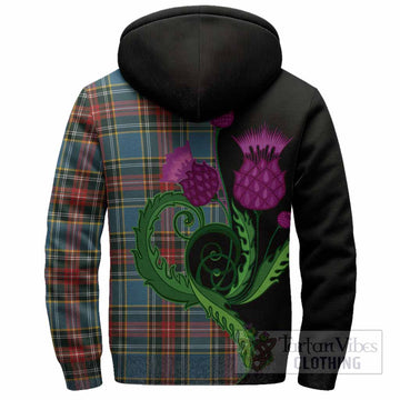 Beaton Tartan Sherpa Hoodie Traditional Scottish Thistle