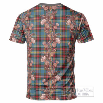 Beaton Tartan T-Shirt Seamless Scottish Thistle Flowers