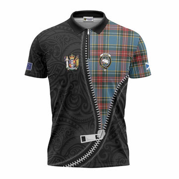 Beaton Tartan Zipper Polo Shirt New Zealand Pattern Unique Zipper Stylized