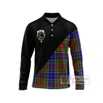 Beattie Tartan Long Sleeve Polo Shirt with Family Crest and Military Logo Style Unisex - Tartan Vibes Clothing