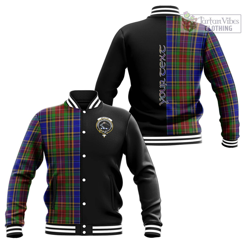 Beattie Tartan Baseball Jacket with Family Crest and Half Of Me Style Unisex - Tartan Vibes Clothing