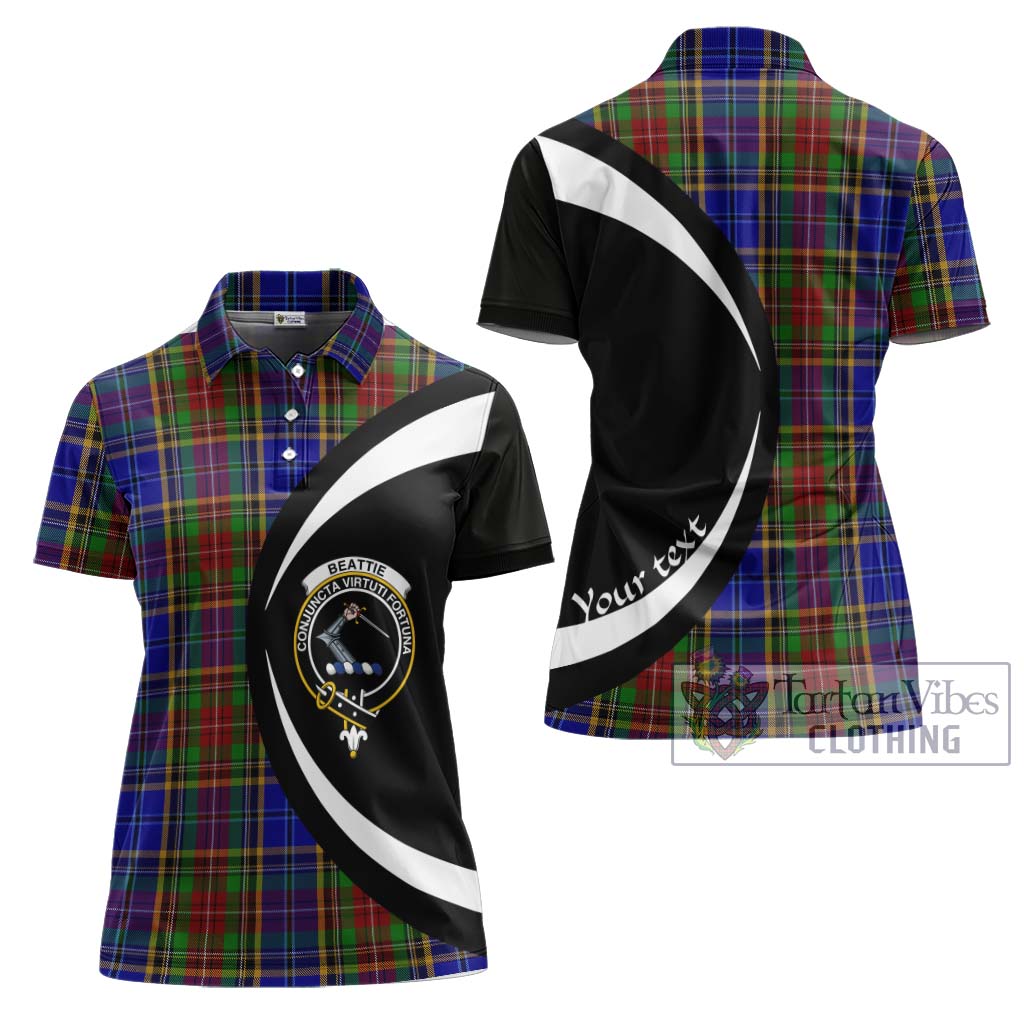 Beattie Tartan Women's Polo Shirt with Family Crest Circle Style Women - Tartan Vibes Clothing