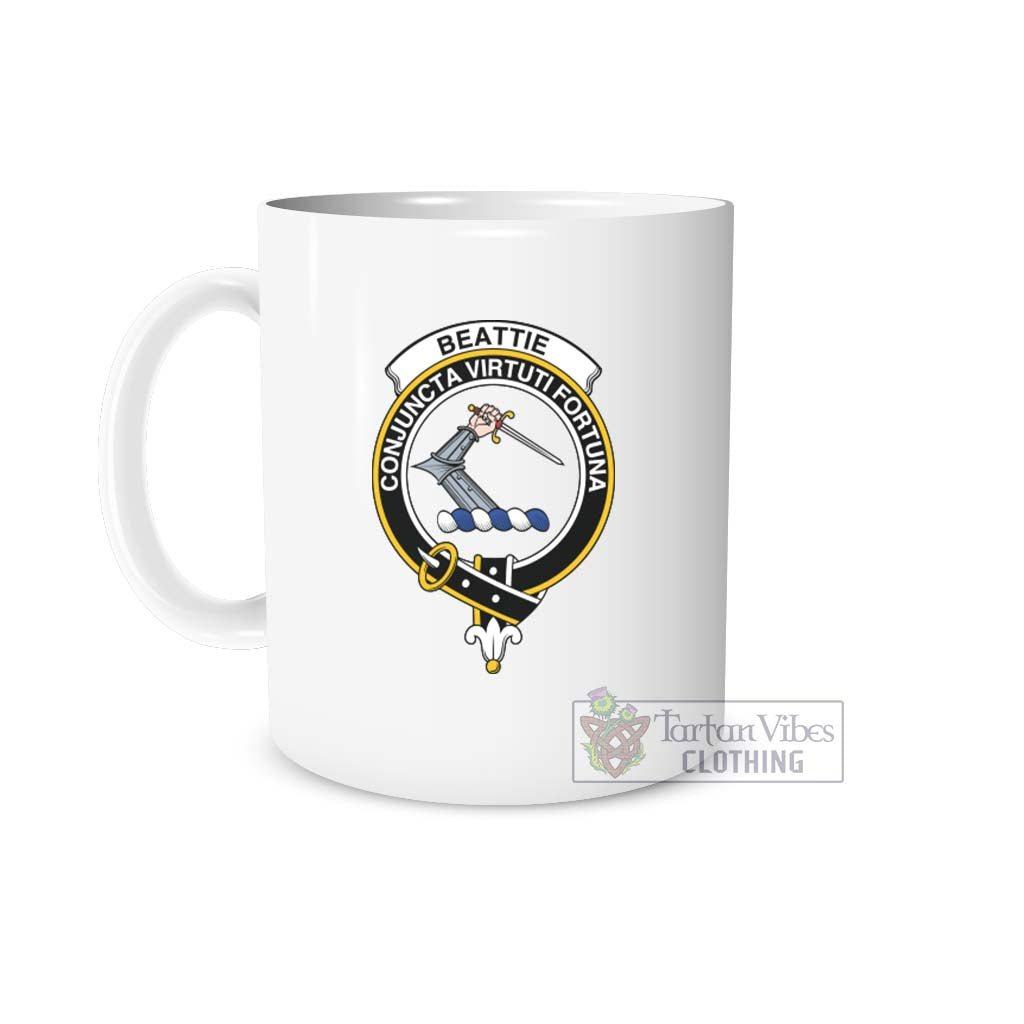 Beattie (Beatty) Family Crest Ceramic Mug White - 2D-tartanvibesclothing