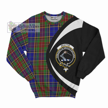 Beattie Tartan Sweatshirt with Family Crest Circle Style Unisex - Tartan Vibes Clothing