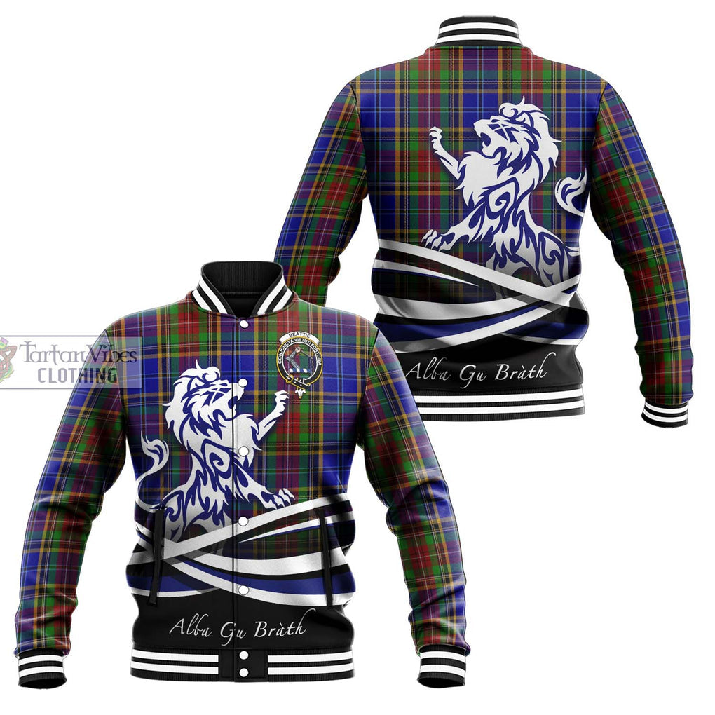 Beattie Tartan Baseball Jacket with Alba Gu Brath Regal Lion Emblem Unisex - Tartan Vibes Clothing