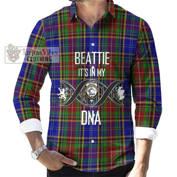 Beattie Tartan Long Sleeve Button Shirt with Family Crest DNA In Me Style Men's Shirt S - Tartanvibesclothing Shop