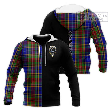 Beattie Tartan Knitted Hoodie with Family Crest and Half Of Me Style Unisex Knitted Pullover Hoodie - Tartan Vibes Clothing