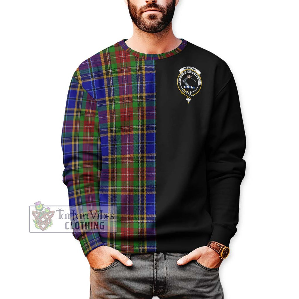 Beattie Tartan Sweatshirt with Family Crest and Half Of Me Style Unisex - Tartan Vibes Clothing