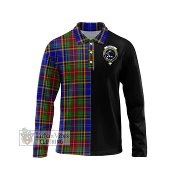 Beattie Tartan Long Sleeve Polo Shirt with Family Crest and Half Of Me Style Unisex - Tartan Vibes Clothing
