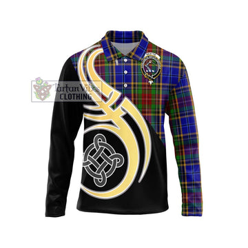 Beattie Tartan Long Sleeve Polo Shirt with Family Crest and Celtic Symbol Style Unisex - Tartan Vibes Clothing