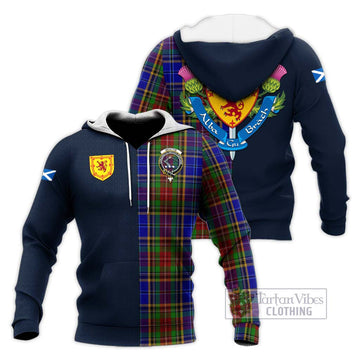 Beattie Tartan Knitted Hoodie Alba with Scottish Lion Royal Arm Half Style Unisex Knitted Pullover Hoodie - Tartan Vibes Clothing
