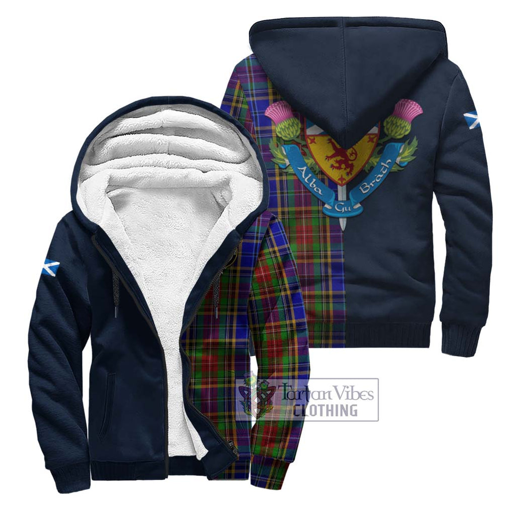 Beattie Tartan Sherpa Hoodie Alba with Scottish Lion Royal Arm Half Style Unisex S - Tartan Vibes Clothing