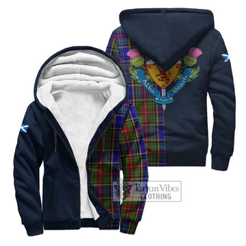 Beattie Tartan Sherpa Hoodie Alba with Scottish Lion Royal Arm Half Style Unisex S - Tartan Vibes Clothing