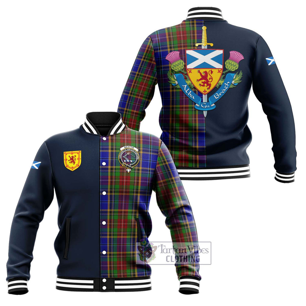 Beattie Tartan Baseball Jacket Alba with Scottish Lion Royal Arm Half Style Unisex - Tartan Vibes Clothing
