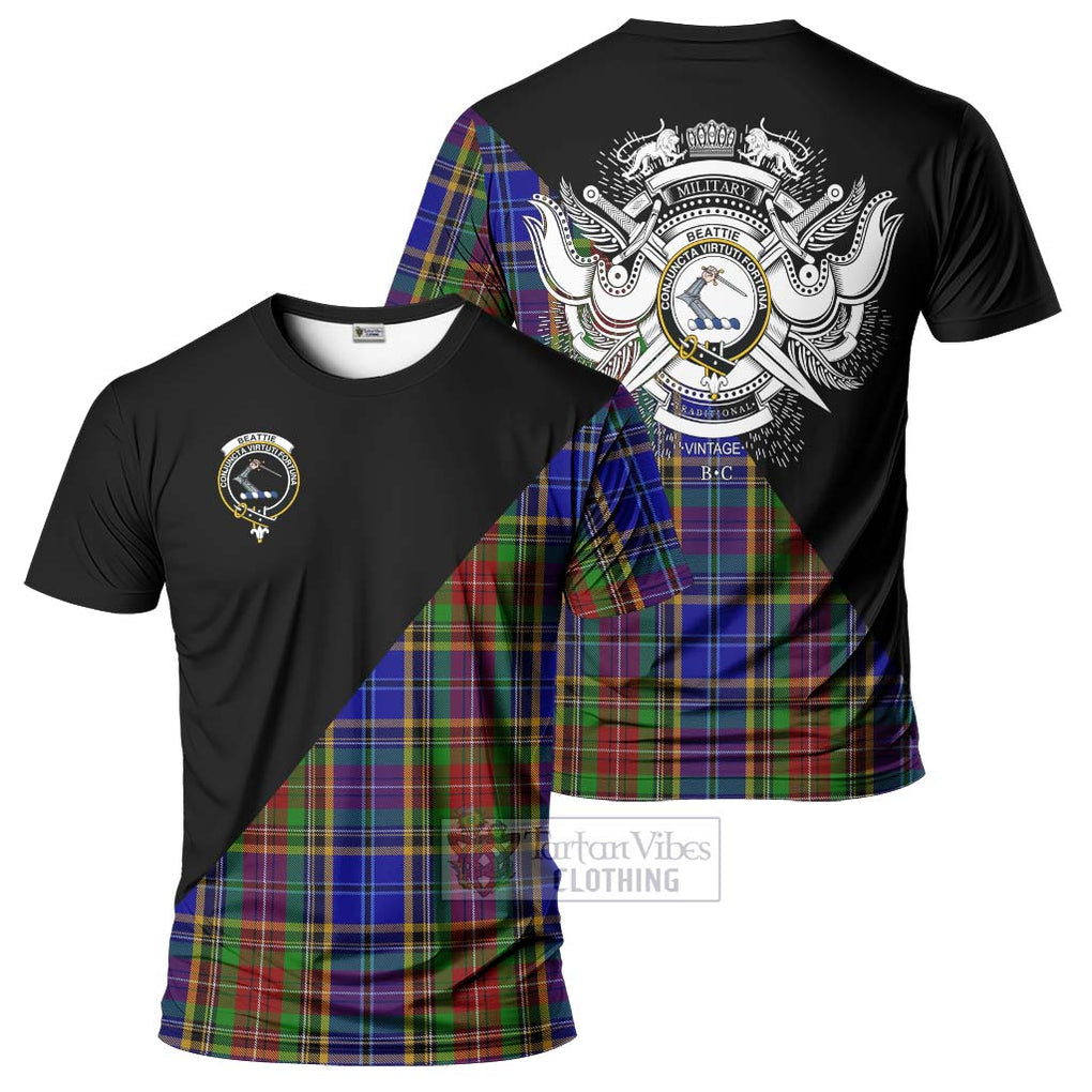 Beattie Tartan T-Shirt with Family Crest and Military Logo Style Kid's Shirt - Tartanvibesclothing Shop