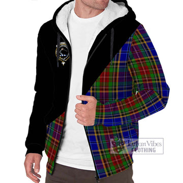 Beattie Tartan Sherpa Hoodie with Family Crest and Military Logo Style Unisex S - Tartan Vibes Clothing