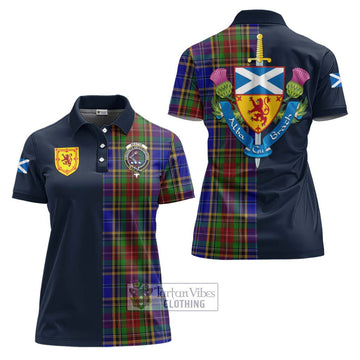 Beattie Tartan Women's Polo Shirt Alba with Scottish Lion Royal Arm Half Style Women - Tartan Vibes Clothing