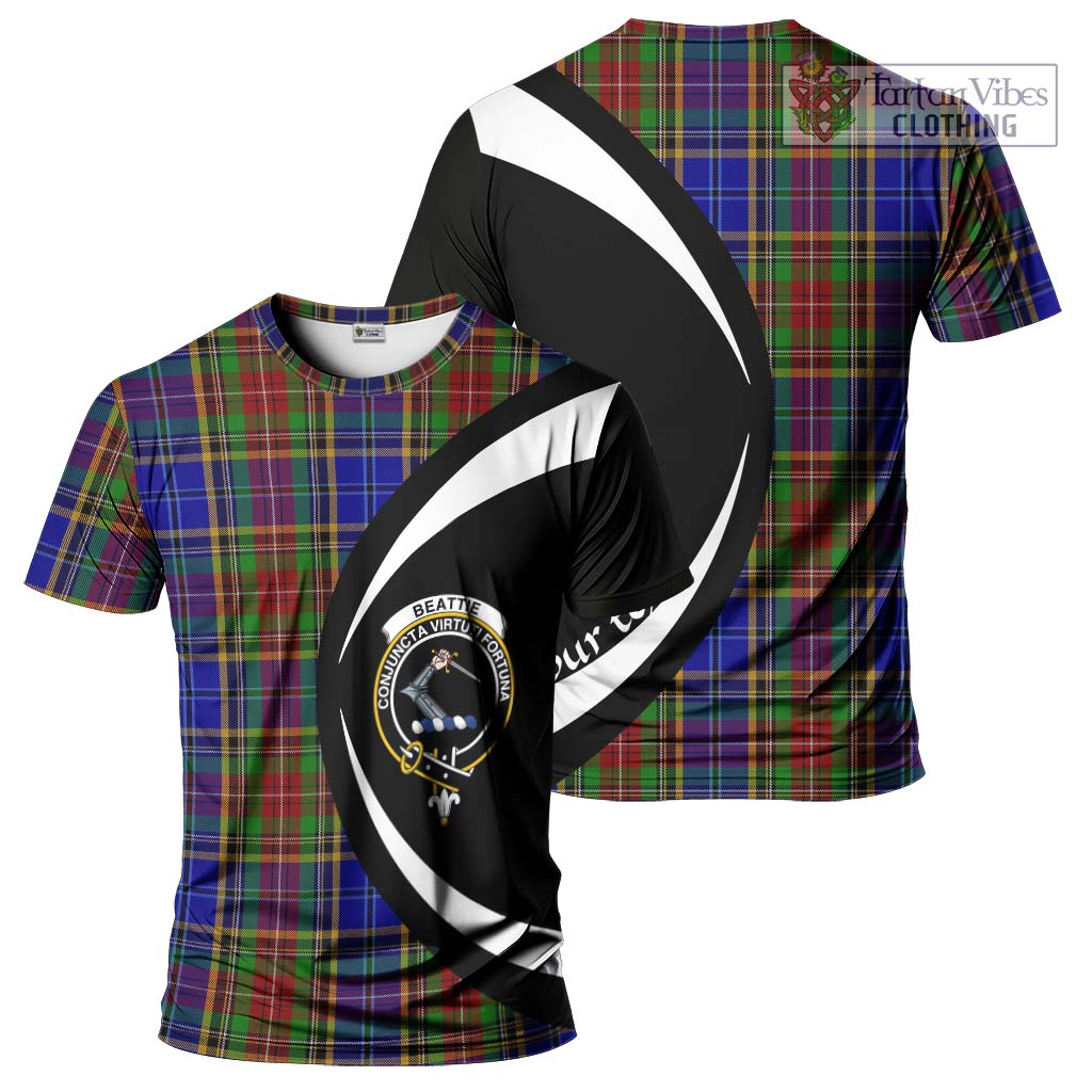 Tartan Vibes Clothing Beattie Tartan T-Shirt with Family Crest Circle Style