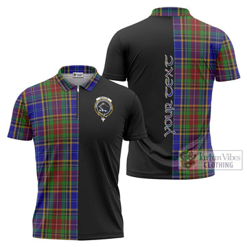 Beattie Tartan Zipper Polo Shirt with Family Crest and Half Of Me Style Unisex - Tartan Vibes Clothing