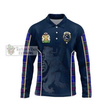 Beattie Tartan Long Sleeve Polo Shirt with Family Crest and Lion Rampant Vibes Sport Style Unisex - Tartan Vibes Clothing
