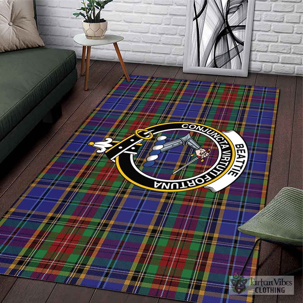 Beattie Tartan Area Rug with Family Crest L 59*86 inch (150x220 cm) - Tartan Vibes Clothing