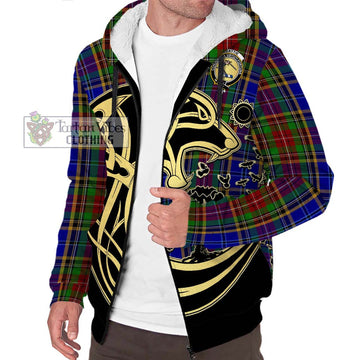 Beattie Tartan Sherpa Hoodie with Family Crest Celtic Wolf Style Unisex S - Tartan Vibes Clothing