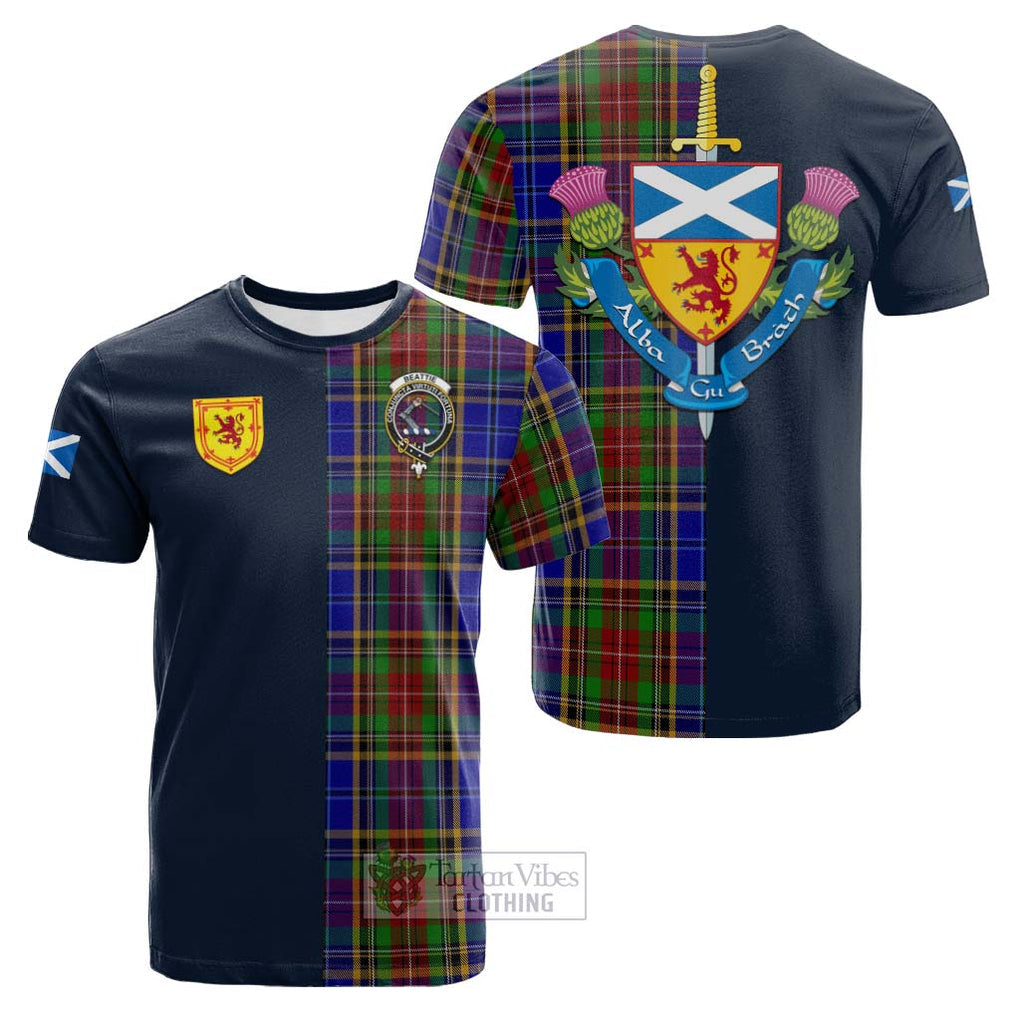 Tartan Vibes Clothing Beattie Tartan Cotton T-shirt with Scottish Lion Royal Arm Half Style