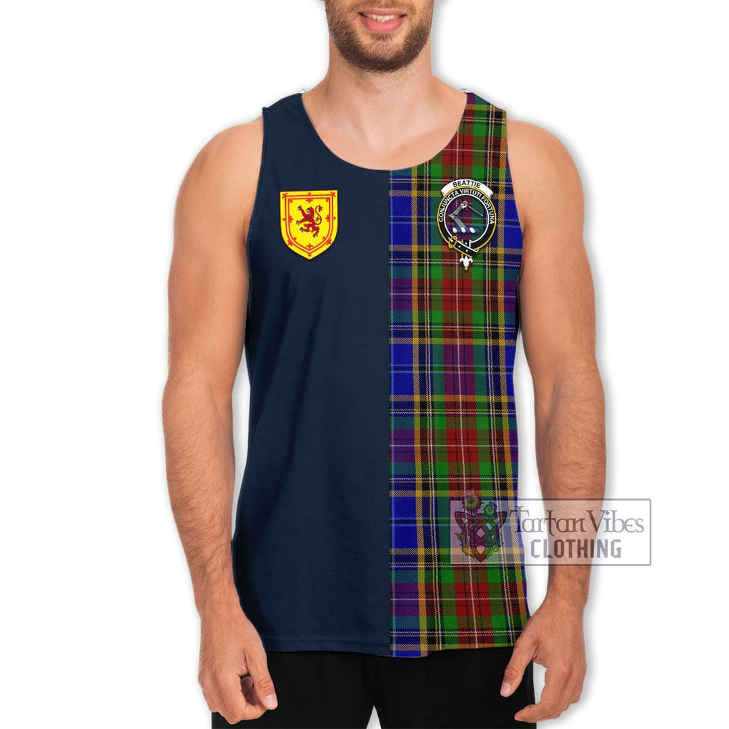 Beattie Tartan Men's Tank Top Alba with Scottish Lion Royal Arm Half Style Men - Tartan Vibes Clothing