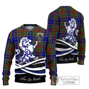 Beattie Tartan Ugly Sweater with Alba Gu Brath Regal Lion Emblem Unisex - Tartan Vibes Clothing