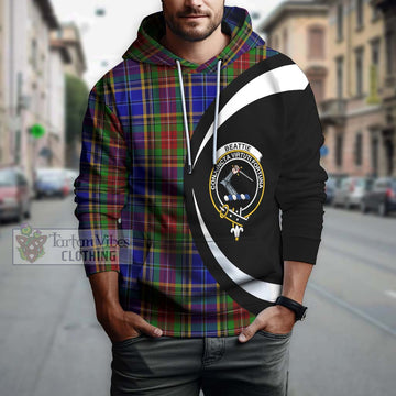 Beattie Tartan Hoodie with Family Crest Circle Style Zip Hoodie - Tartan Vibes Clothing
