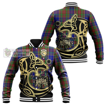 Beattie Tartan Baseball Jacket with Family Crest Celtic Wolf Style Unisex - Tartan Vibes Clothing