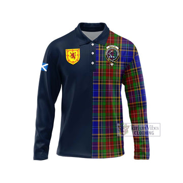 Beattie Tartan Long Sleeve Polo Shirt Alba with Scottish Lion Royal Arm Half Style Unisex - Tartan Vibes Clothing