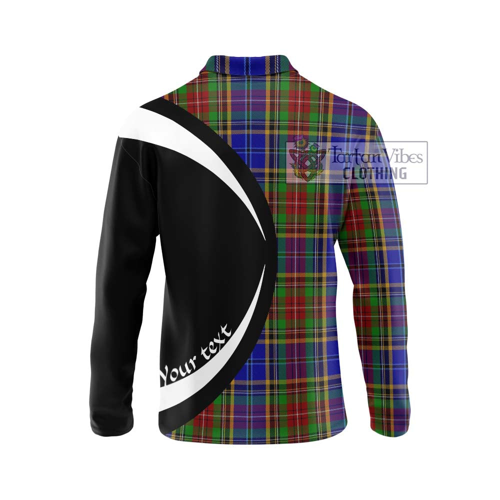 Beattie Tartan Long Sleeve Polo Shirt with Family Crest Circle Style - Tartan Vibes Clothing