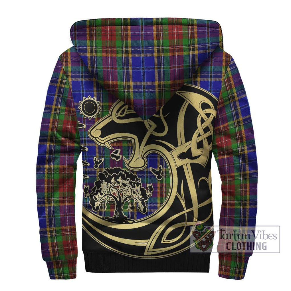 Beattie Tartan Sherpa Hoodie with Family Crest Celtic Wolf Style - Tartan Vibes Clothing