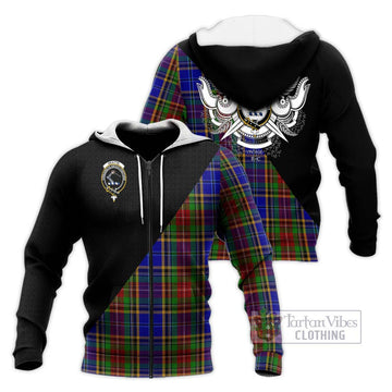 Beattie Tartan Knitted Hoodie with Family Crest and Military Logo Style Unisex Knitted Zip Hoodie - Tartan Vibes Clothing