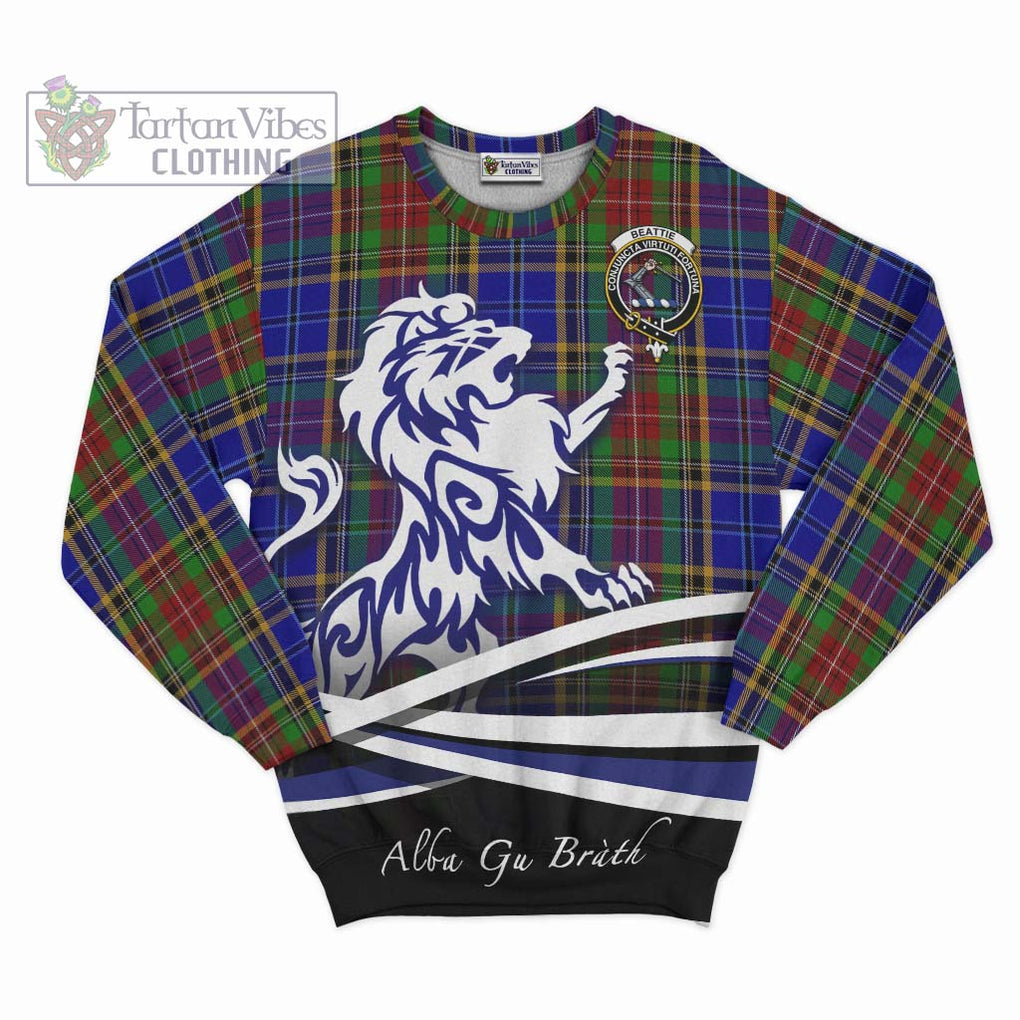 Beattie Tartan Sweatshirt with Alba Gu Brath Regal Lion Emblem - Tartan Vibes Clothing