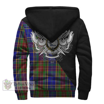 Beattie Tartan Sherpa Hoodie with Family Crest and Military Logo Style - Tartan Vibes Clothing