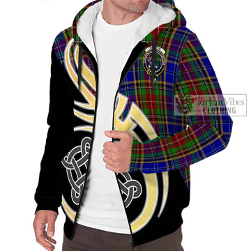 Beattie Tartan Sherpa Hoodie with Family Crest and Celtic Symbol Style - Tartan Vibes Clothing