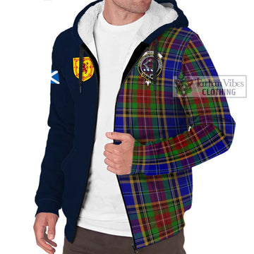 Beattie Tartan Sherpa Hoodie Alba with Scottish Lion Royal Arm Half Style - Tartan Vibes Clothing