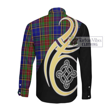 Beattie Tartan Long Sleeve Button Shirt with Family Crest and Celtic Symbol Style Men's Shirt - Tartan Vibes Clothing