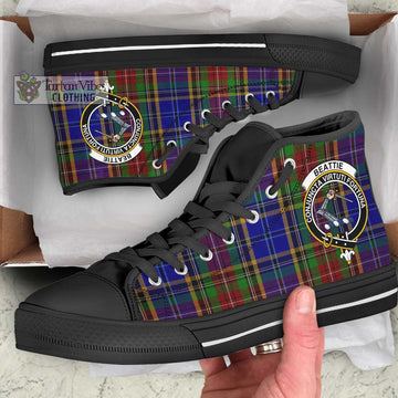 Beattie Tartan High Top Shoes with Family Crest - Tartan Vibes Clothing