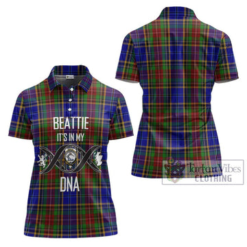 Beattie Tartan Women's Polo Shirt with Family Crest DNA In Me Style - Tartan Vibes Clothing