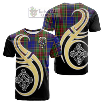 Beattie Tartan Cotton T-shirt with Family Crest and Celtic Symbol Style