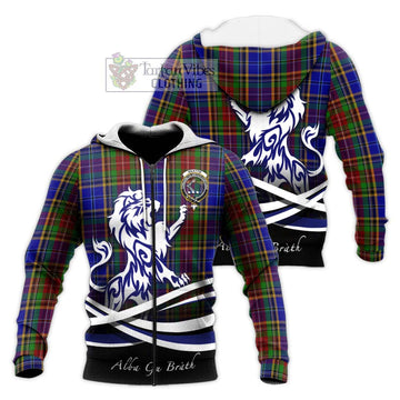 Beattie Tartan Knitted Hoodie with Alba Gu Brath Regal Lion Emblem Unisex Knitted Zip Hoodie - Tartan Vibes Clothing