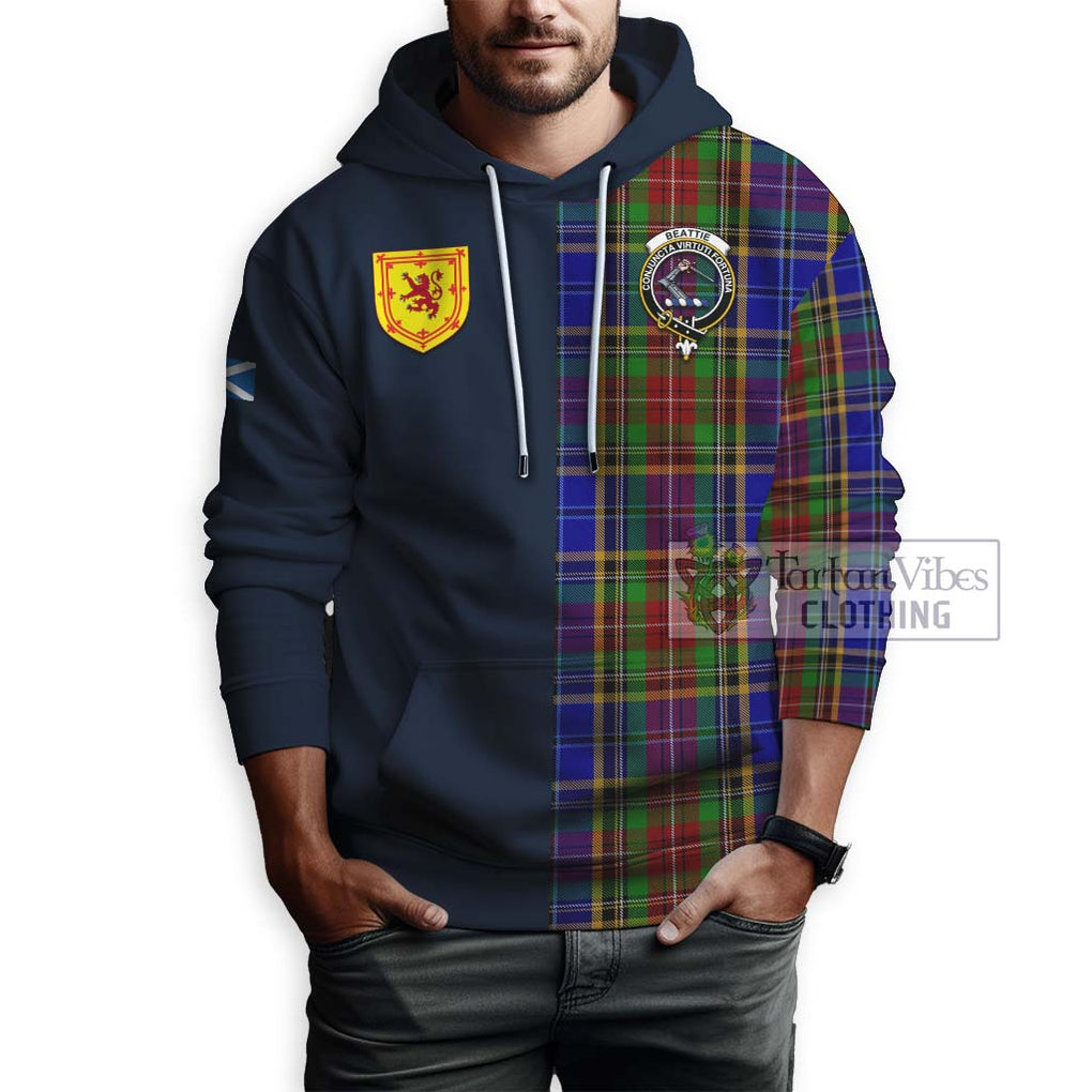 Beattie Tartan Hoodie Alba with Scottish Lion Royal Arm Half Style - Tartan Vibes Clothing