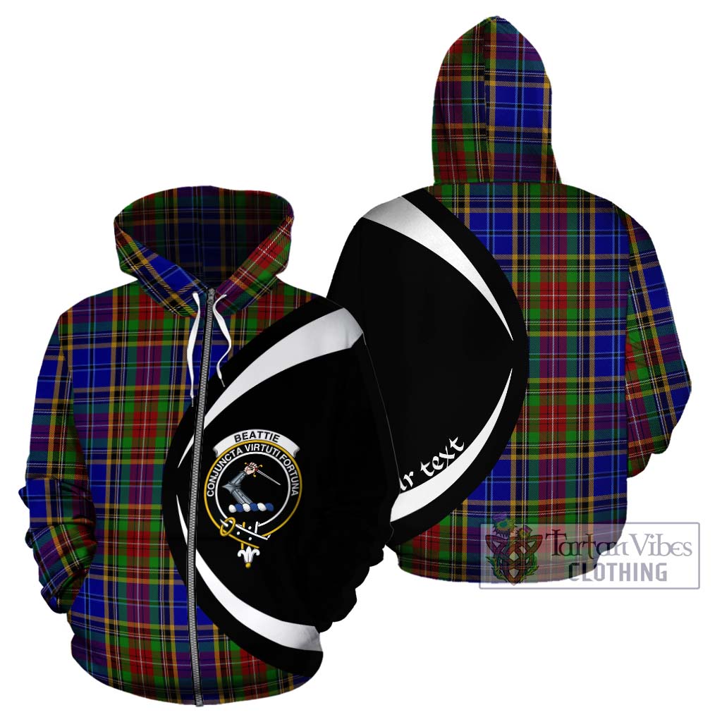 Beattie Tartan Hoodie with Family Crest Circle Style - Tartan Vibes Clothing